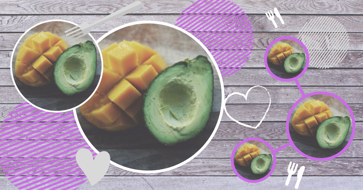 photos of avocado and mango for my clean eating post