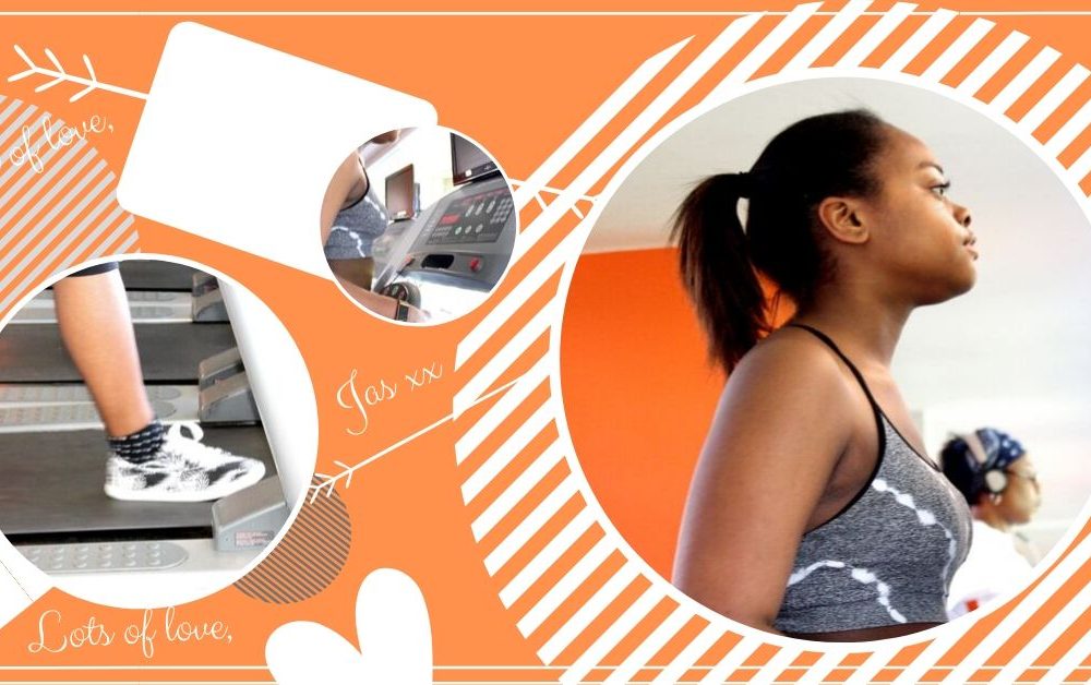 A compilation of images of me using E Squared - the fitness app at my local gym