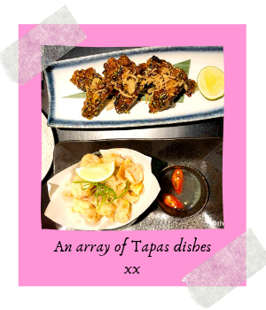 Photo of food at Aluna Bristol. Caption reads: An array of Tapas dishes xx