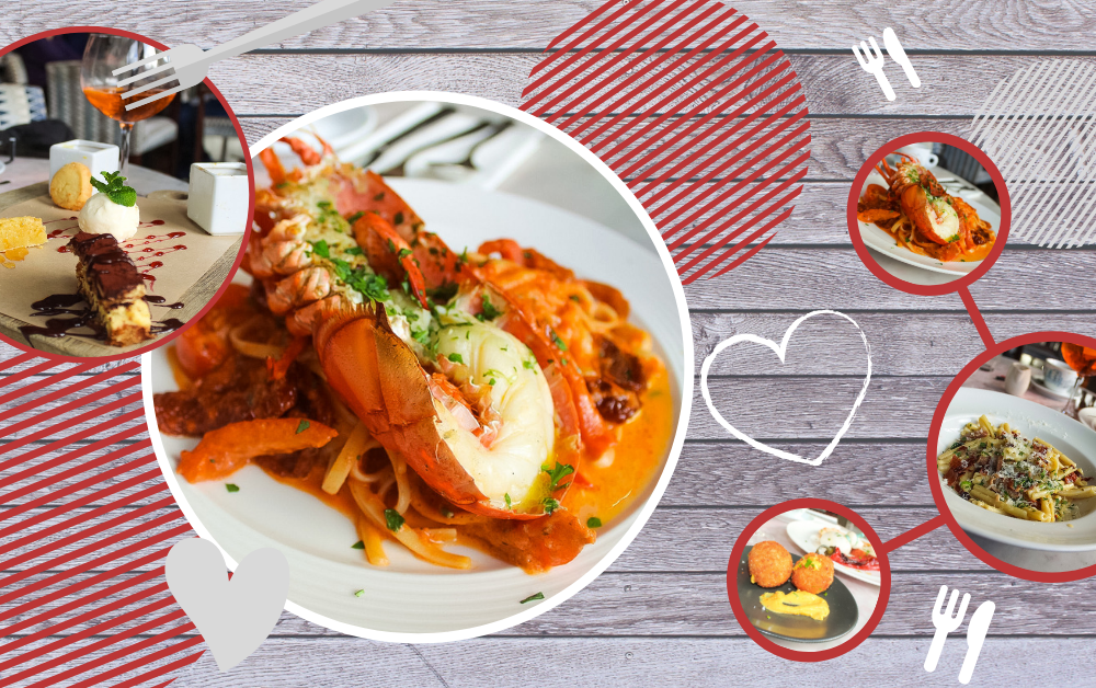 A compilation of images of food from Aqua Italia.
