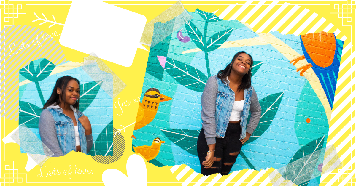 Featured image for post on why a blog break is great. Author standing in front of graffiti wall smiling.
