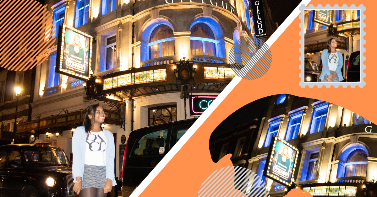 Featured Image: Collection of images of the Gielgud theatre where Company was showing