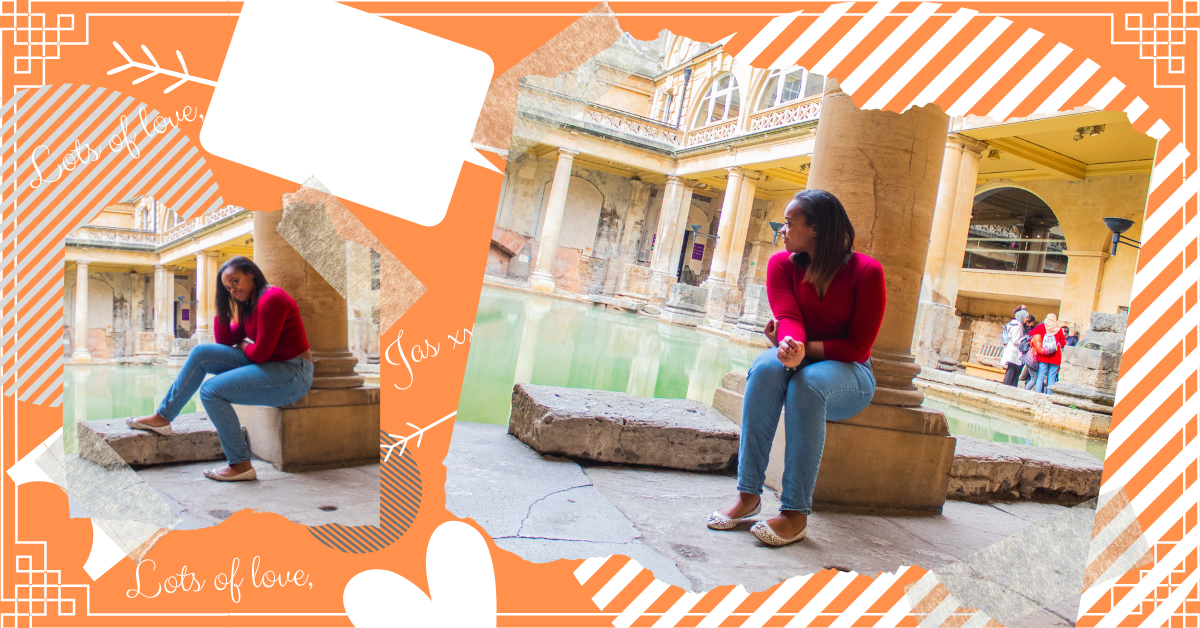 Author looking out at the Roman baths thinking about darkness
