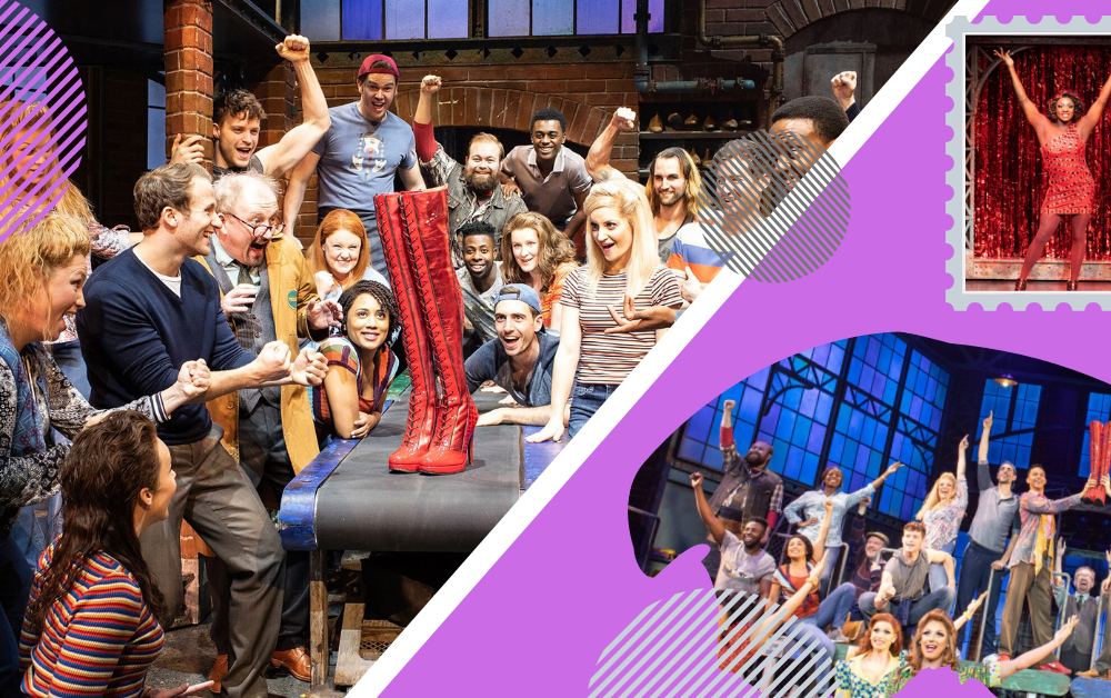A compilation of professional photos from the UK tour of Kinky Boots