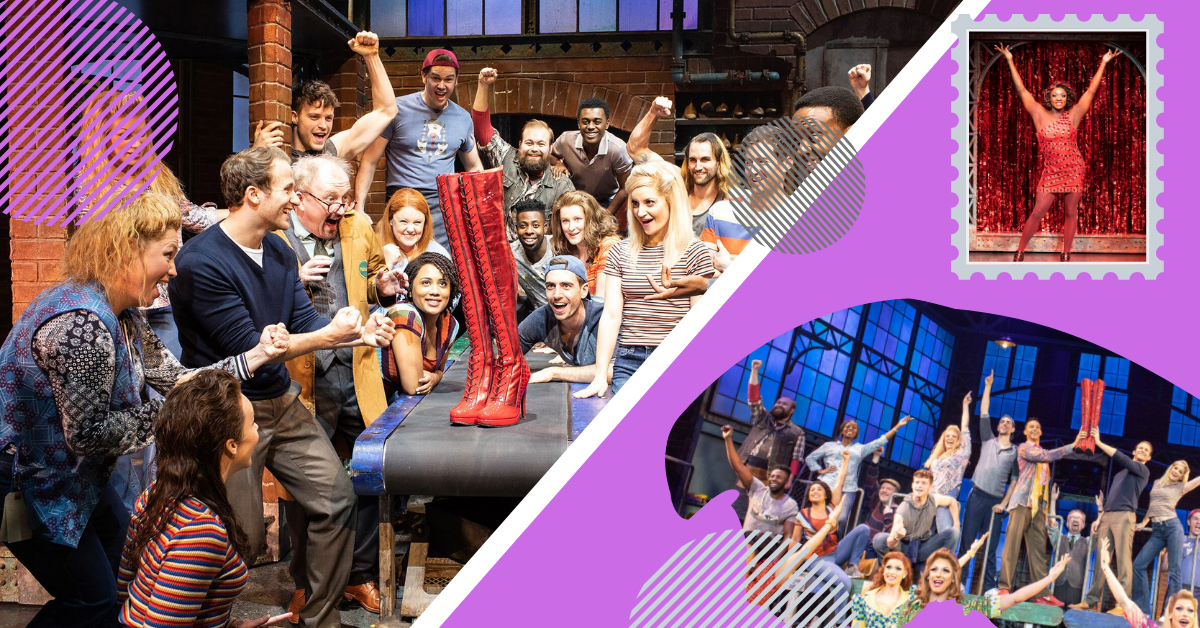 A compilation of professional photos from the UK tour of Kinky Boots