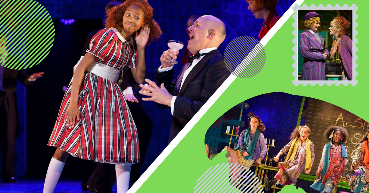 A compilation of professional images from the UK tour of Annie