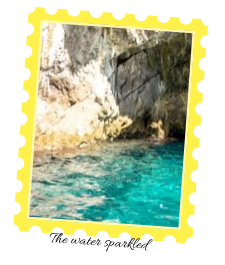 Text reads: The water sparkled