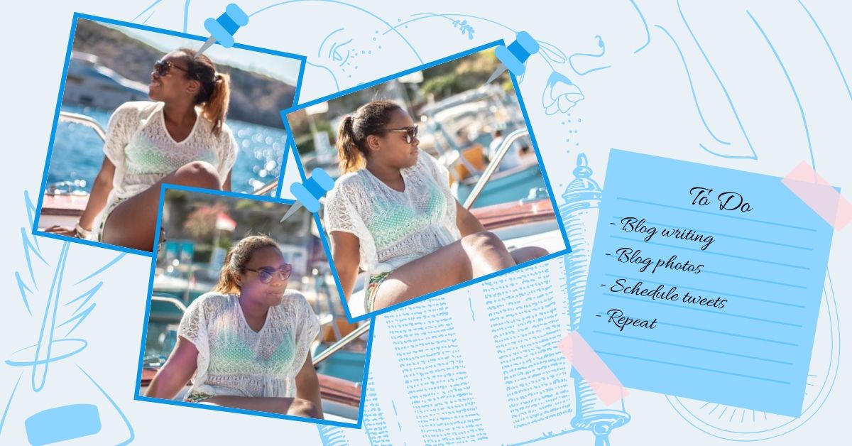 compilation of images of me on a boat, to go with my blog post about money