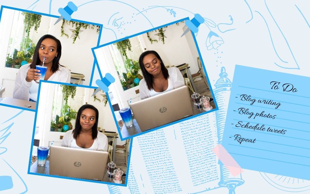 featured image for post on how to monetise your blog. Includes photos of my using my laptop.