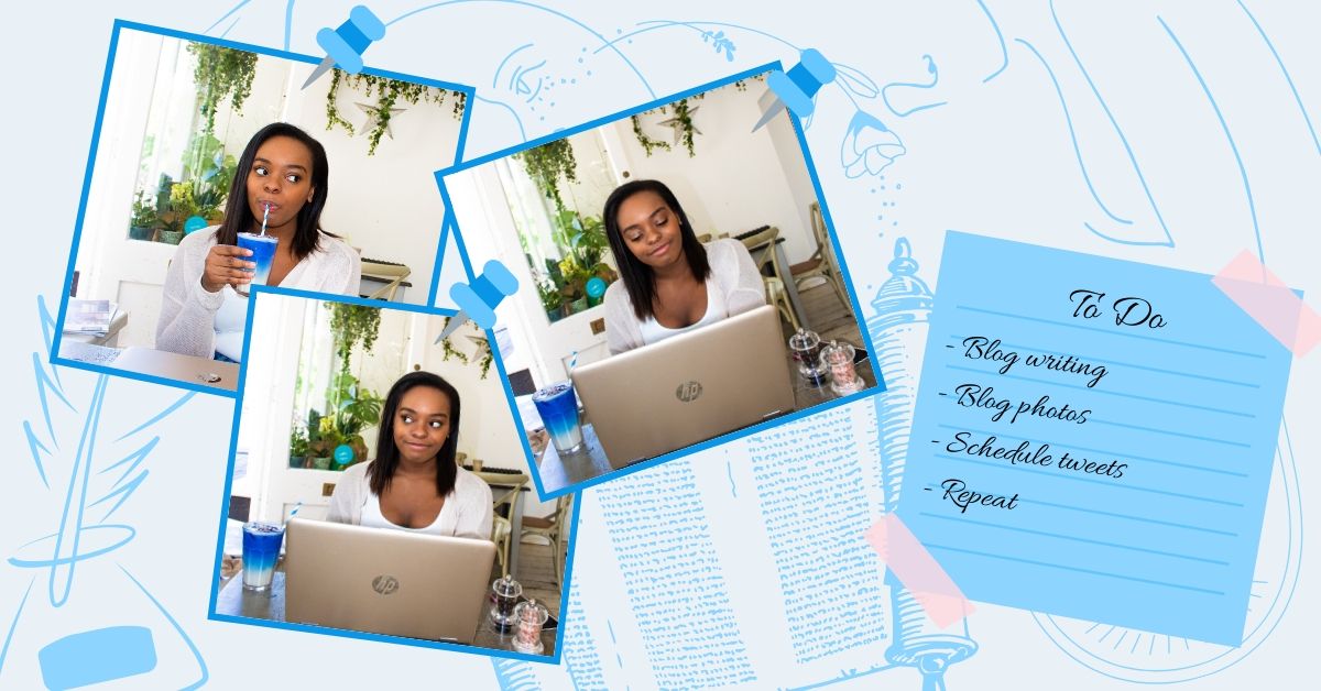 featured image for post on how to monetise your blog. Includes photos of my using my laptop.