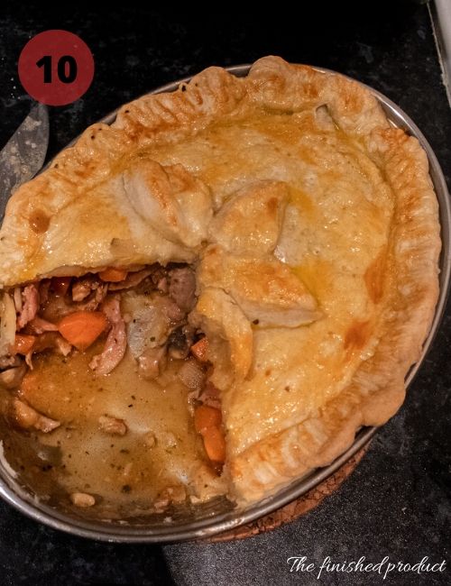 A photo of the inside of the Christmas leftover pie