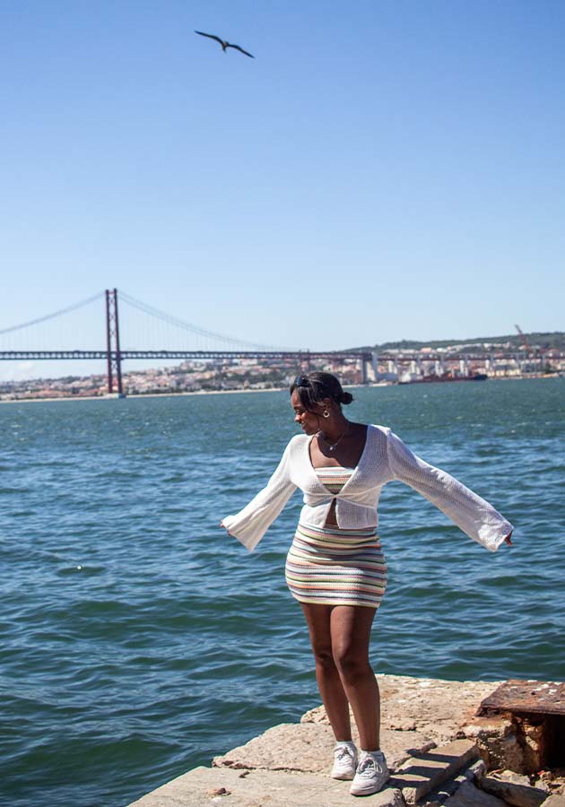 photo of 26 year old me being carefree and happy in Lisbon