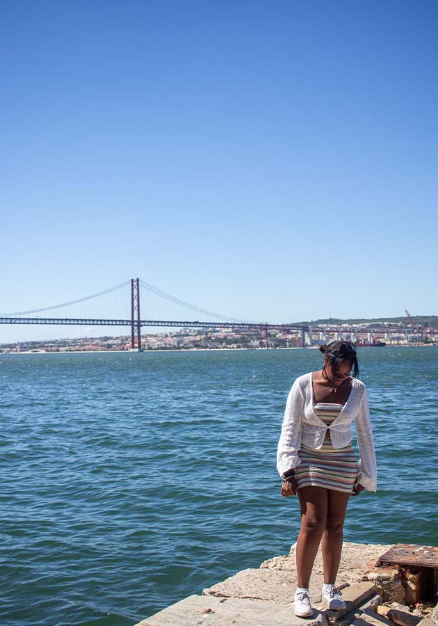 photo of 26 year old me being carefree and happy in Lisbon