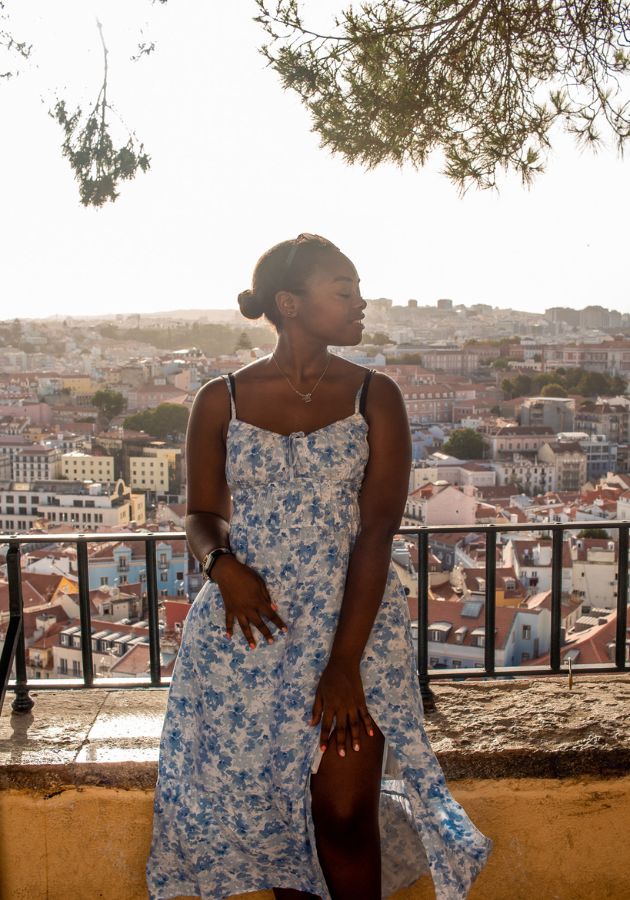 Photo of author in Lisbon on top of mountain