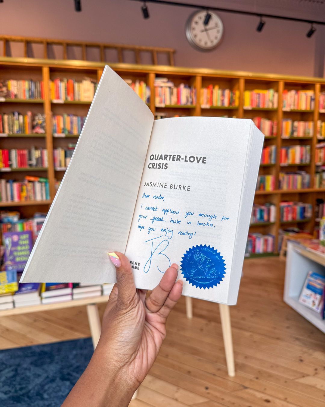 A signed copy of my novel, Quarter-Love Crisis